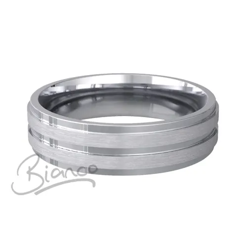 Patterned Designer White Gold Wedding Ring - Miele